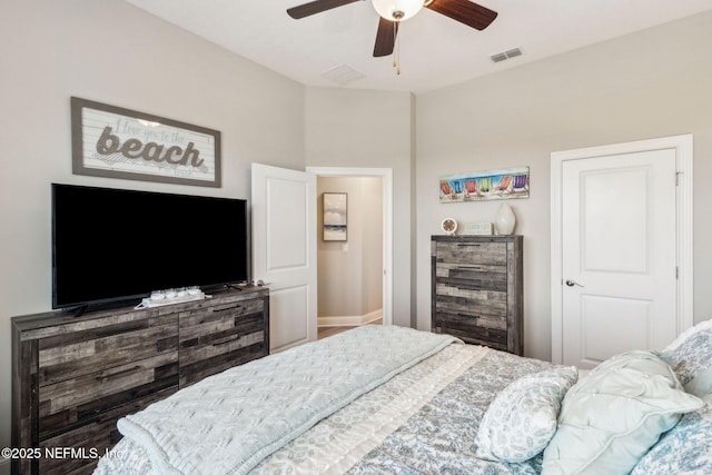 2695 Morning Light Ct, Flagler Beach, FL 32136 - bedroom with ceiling fan and baseboards