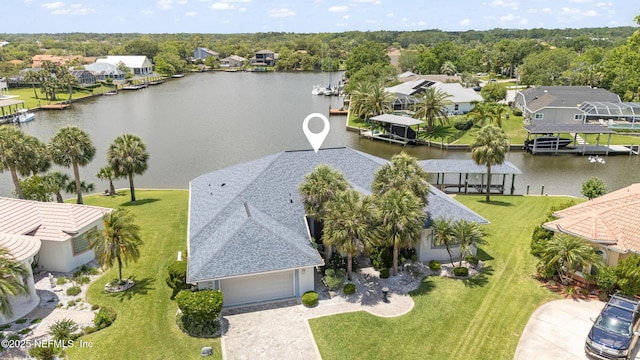 12 Collingville Ct, Palm Coast, FL 32137 - aerial view of residential area featuring a large body of water