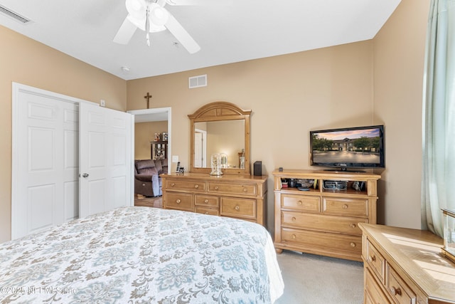 2615 Golden Lake Loop, Saint Augustine, FL 32084 - bedroom with light colored carpet and ceiling fan