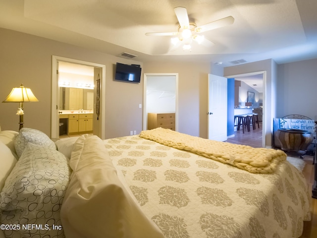 10031 SW 62nd Cir, Ocala, FL 34476 - bedroom with ensuite bathroom and ceiling fan