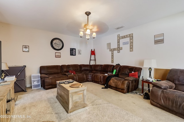 1071 Wetland Ridge Cir, Middleburg, FL 32068 - living area featuring light colored carpet, ceiling fan, and baseboards