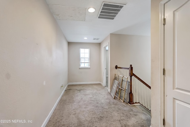 1071 Wetland Ridge Cir, Middleburg, FL 32068 - corridor with an upstairs landing, carpet floors, baseboards, and recessed lighting
