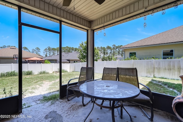 1071 Wetland Ridge Cir, Middleburg, FL 32068 - sunroom with a ceiling fan