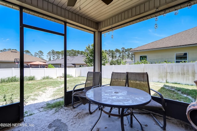 1071 Wetland Ridge Cir, Middleburg, FL 32068 - sunroom / solarium with a ceiling fan and a residential view
