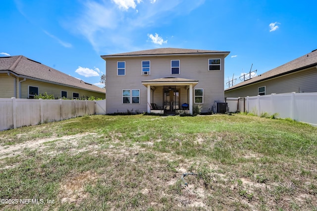 1071 Wetland Ridge Cir, Middleburg, FL 32068 - back of house featuring central air condition unit and a ceiling fan