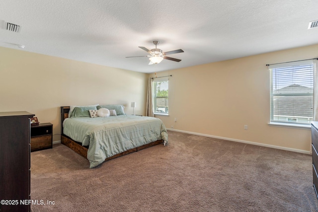 2522 Lantana Ln, Green Cove Springs, FL 32043 - carpeted bedroom featuring baseboards, a ceiling fan, and a textured ceiling
