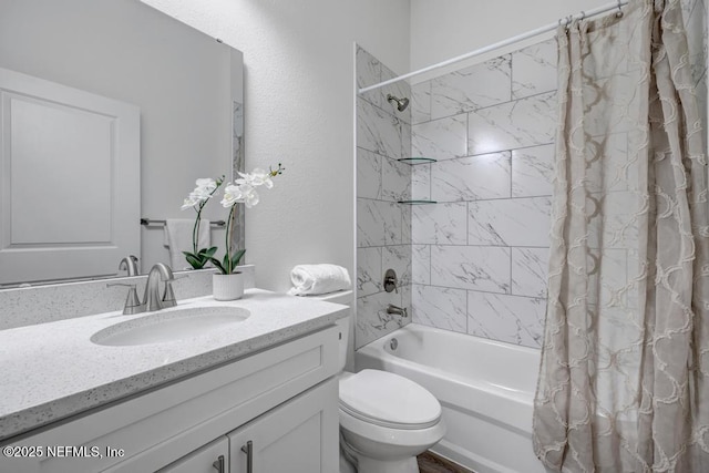 4410 Vicki St, Hastings, FL 32145 - bathroom with shower / bath combination with curtain, toilet, and vanity