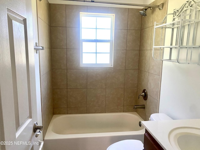 2253 S Mimosa Ave, Middleburg, FL 32068 - bathroom featuring vanity, toilet, and shower / bathtub combination