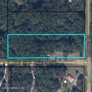 3966 Mustang Rd, Middleburg, FL 32068 - aerial overview of property's location featuring property boundaries highlighted