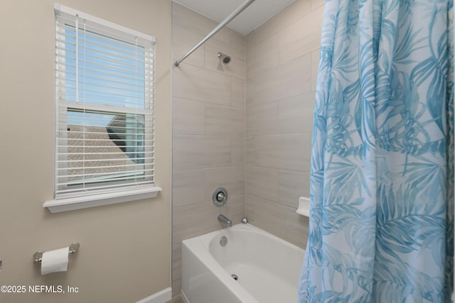222 River Mist Dr, Saint Augustine, FL 32095 - full bath featuring shower / bath combination with curtain and baseboards