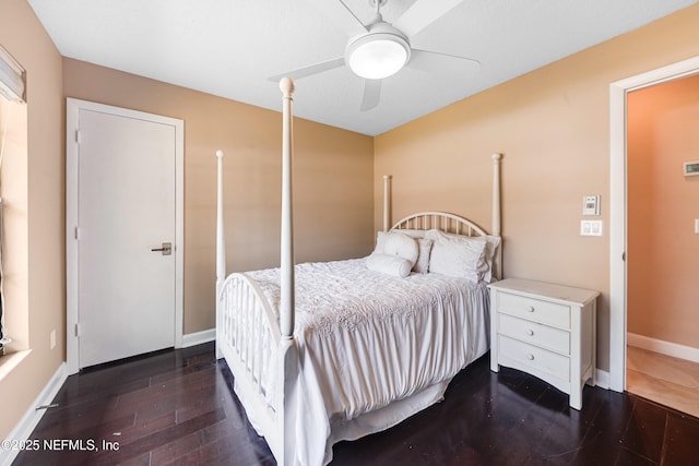 79 Sanchez Dr E, Ponte Vedra Beach, FL 32082 - bedroom with dark wood finished floors, baseboards, and ceiling fan