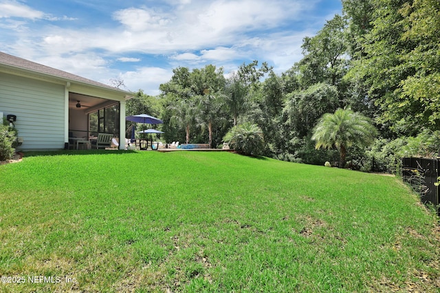 202 Purus Way, Jacksonville, FL 32259 - view of yard featuring a sunroom and a ceiling fan