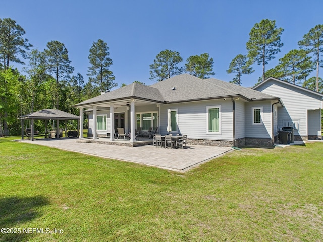 75610 Edwards Rd, Yulee, FL 32097 - rear view of property featuring a gazebo, a ceiling fan, a patio area, and a yard