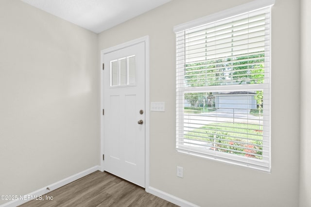 8204 Dandy Ave, Jacksonville, FL 32211 - foyer entrance with wood finished floors, baseboards, and plenty of natural light