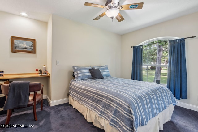 166 Mount Royal Ave, Crescent City, FL 32112 - bedroom featuring baseboards, carpet, a ceiling fan, and recessed lighting