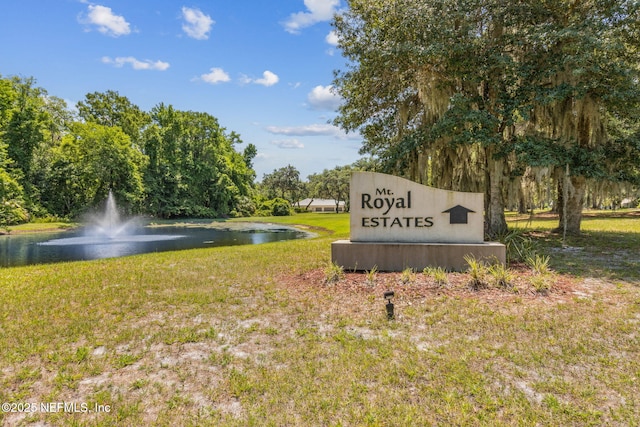 166 Mount Royal Ave, Crescent City, FL 32112 - community sign with a water view and a lawn