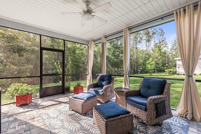 710 Stillwater Blvd, Saint Johns, FL 32259 - sunroom / solarium with ceiling fan and an outdoor living space