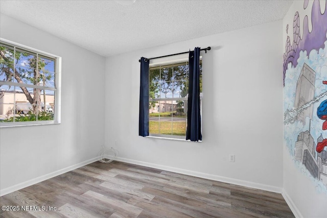 318 W Lafayette St, Starke, FL 32091 - spare room with wood finished floors, a textured ceiling, and baseboards