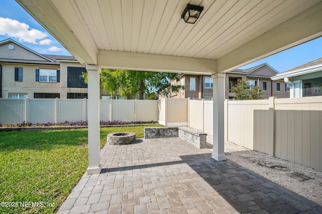 12372 Golden Bell Dr, Jacksonville, FL 32225 - view of patio / terrace with an outdoor fire pit
