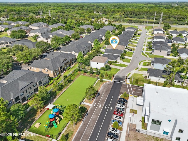 12372 Golden Bell Dr, Jacksonville, FL 32225 - aerial view of residential area featuring a heavily wooded area