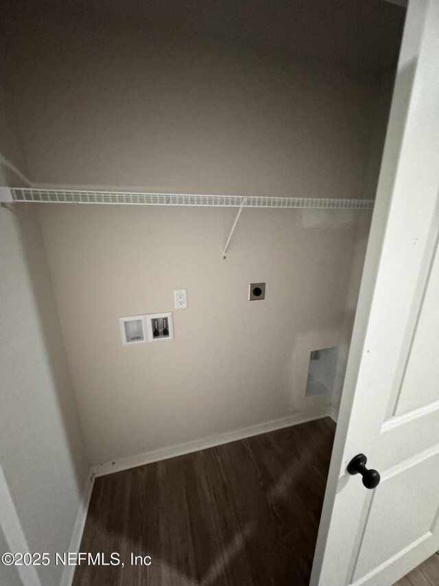 47 Laguna Forest Trl, Palm Coast, FL 32164 - washroom featuring hookup for an electric dryer, washer hookup, and wood finished floors
