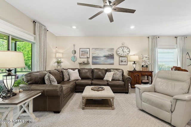 488 Montserrat Dr, Saint Augustine, FL 32092 - living area with ceiling fan, healthy amount of natural light, and recessed lighting