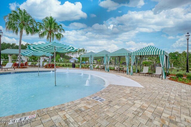 488 Montserrat Dr, Saint Augustine, FL 32092 - view of swimming pool with a gazebo