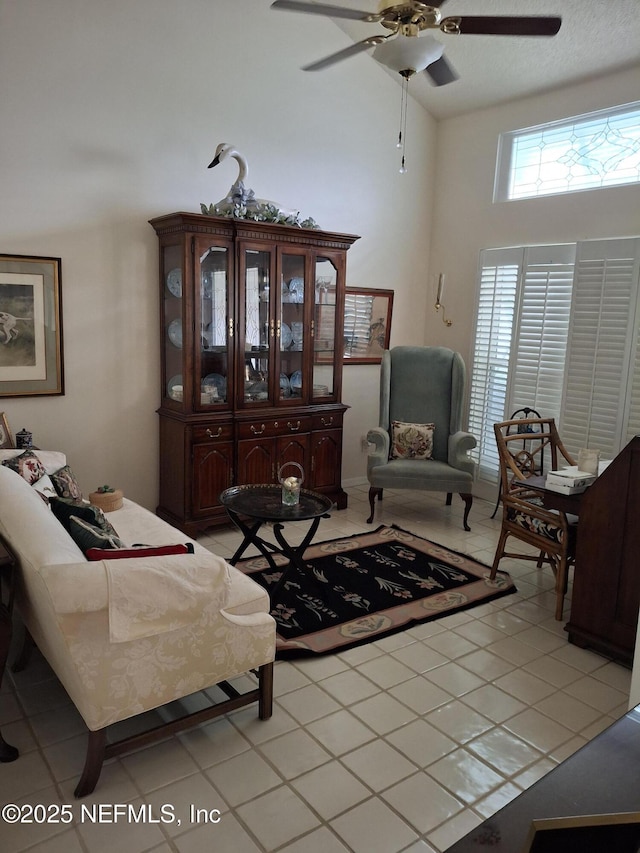 2770 Bordeaux Ct, Ponte Vedra Beach, FL 32082 - living area with ceiling fan and light tile patterned floors