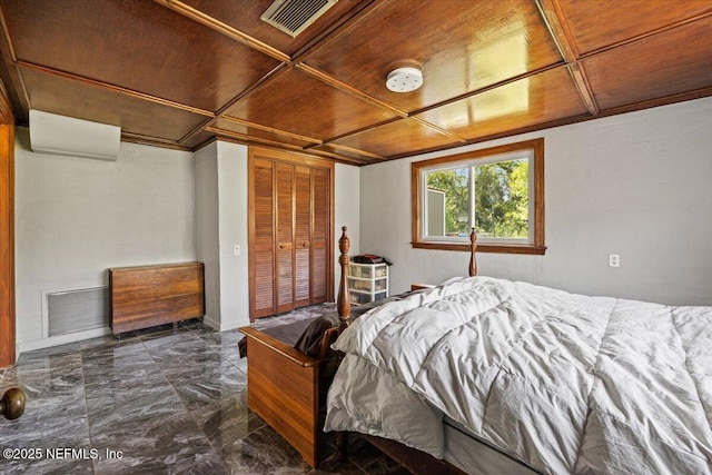8615 2nd Ave, Jacksonville, FL 32208 - bedroom with wooden ceiling, dark marble finish flooring, and a closet