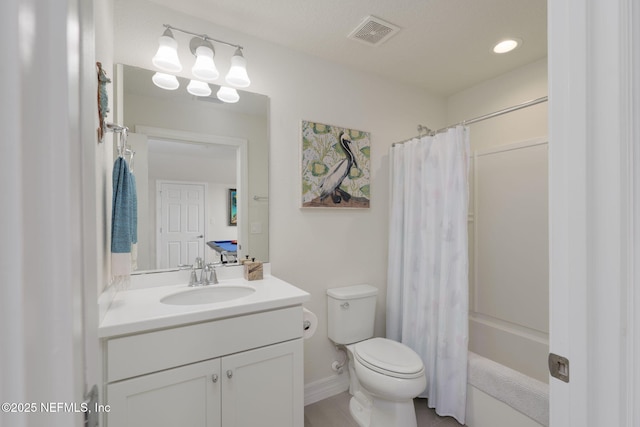 263 Forest Spring Dr, Ponte Vedra, FL 32081 - bathroom featuring toilet, vanity, and shower / tub combo with curtain