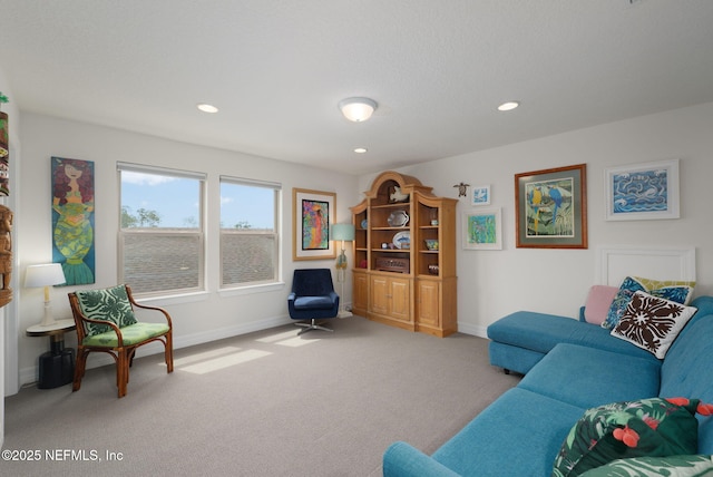 263 Forest Spring Dr, Ponte Vedra, FL 32081 - living area featuring carpet flooring, baseboards, and recessed lighting