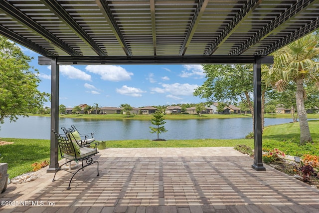 263 Forest Spring Dr, Ponte Vedra, FL 32081 - view of patio with a water view, a pergola, and a residential view