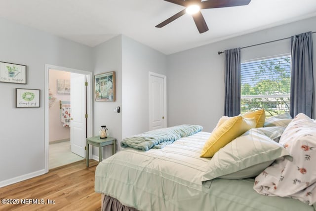 1252 Paradise Pond Rd, Saint Augustine, FL 32092 - bedroom featuring light wood finished floors, a ceiling fan, and baseboards