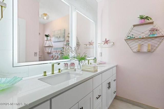 1252 Paradise Pond Rd, Saint Augustine, FL 32092 - bathroom with double vanity and tile patterned flooring
