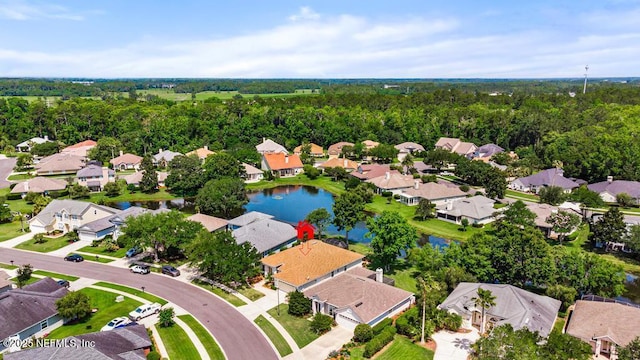 1252 Paradise Pond Rd, Saint Augustine, FL 32092 - aerial perspective of suburban area featuring a large body of water and a heavily wooded area