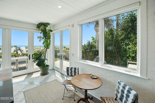 816 Ocean Front, Neptune Beach, FL 32266 - sunroom featuring french doors and recessed lighting