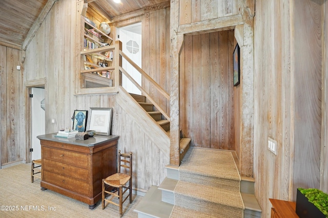 816 Ocean Front, Neptune Beach, FL 32266 - stairway with wooden walls