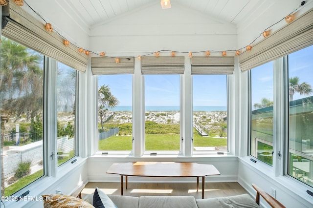 816 Ocean Front, Neptune Beach, FL 32266 - sunroom with plenty of natural light, vaulted ceiling, and wood finished floors