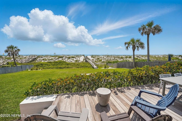 816 Ocean Front, Neptune Beach, FL 32266 - wooden terrace with a water view