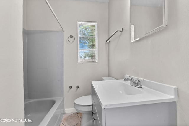 602 Luna Ct, Jacksonville, FL 32205 - full bath featuring toilet, tile patterned floors, vanity, and tub / shower combination