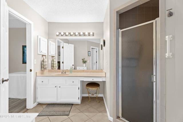 1500 Marsh Rabbit Way, Fleming Island, FL 32003 - full bath with vanity, a stall shower, tile patterned floors, and baseboards