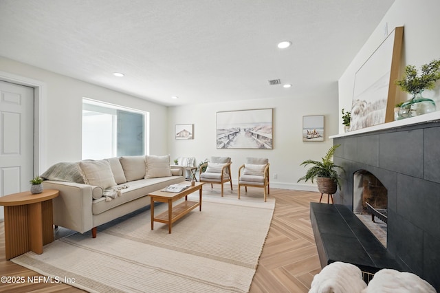 1233 Boca Grande Ave, Jacksonville, FL 32233 - living room with a fireplace, recessed lighting, and baseboards