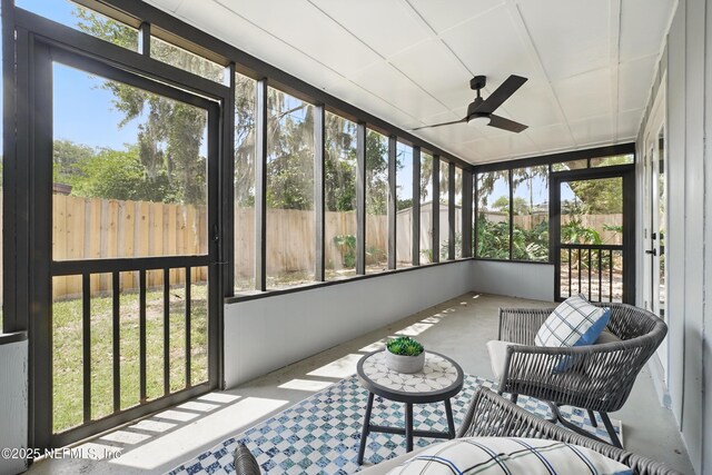 1233 Boca Grande Ave, Jacksonville, FL 32233 - sunroom with ceiling fan and plenty of natural light