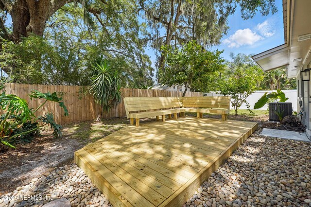 1233 Boca Grande Ave, Jacksonville, FL 32233 - deck featuring a fenced backyard and central AC unit