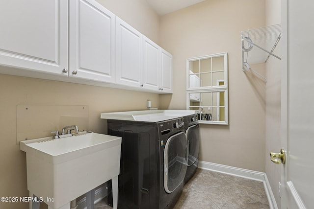 4640 Tuscan Wood Ct, Saint Augustine, FL 32092 - washroom featuring washer and dryer, cabinet space, and tile patterned floors