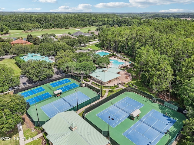 4640 Tuscan Wood Ct, Saint Augustine, FL 32092 - bird's eye view of a pool area and a forest