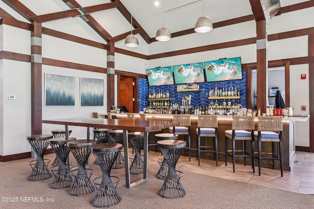 4640 Tuscan Wood Ct, Saint Augustine, FL 32092 - community bar area with high vaulted ceiling and beamed ceiling