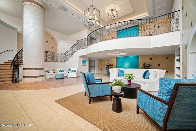 1031 1st St S Unit 1202, Jacksonville Beach, FL 32250 - building lobby with a high ceiling and stairway