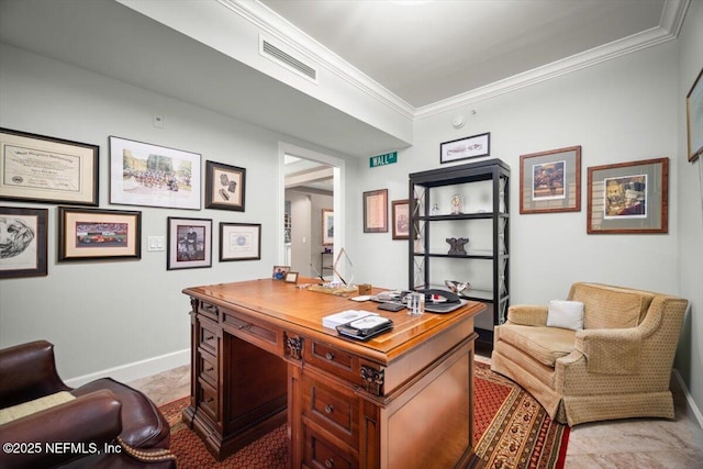 1031 1st St S Unit 1202, Jacksonville Beach, FL 32250 - home office with ornamental molding and baseboards