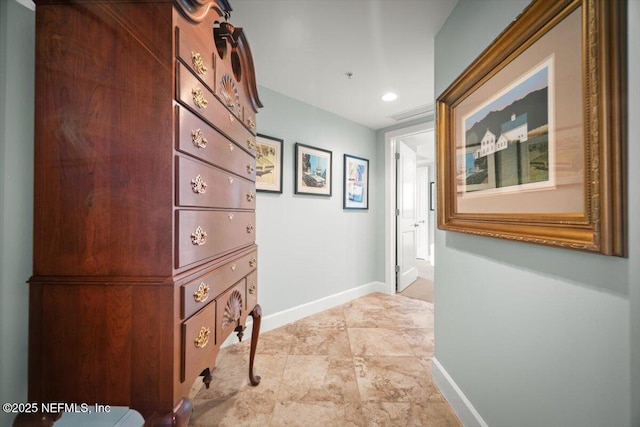 1031 1st St S Unit 1202, Jacksonville Beach, FL 32250 - hall featuring baseboards and recessed lighting